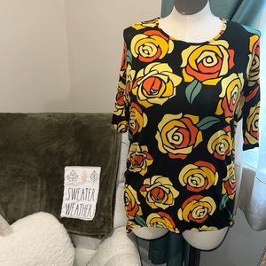 LulaRoe Irma Tunic XS• Rose 🌹 Pattern• Excellent Preloved Condition